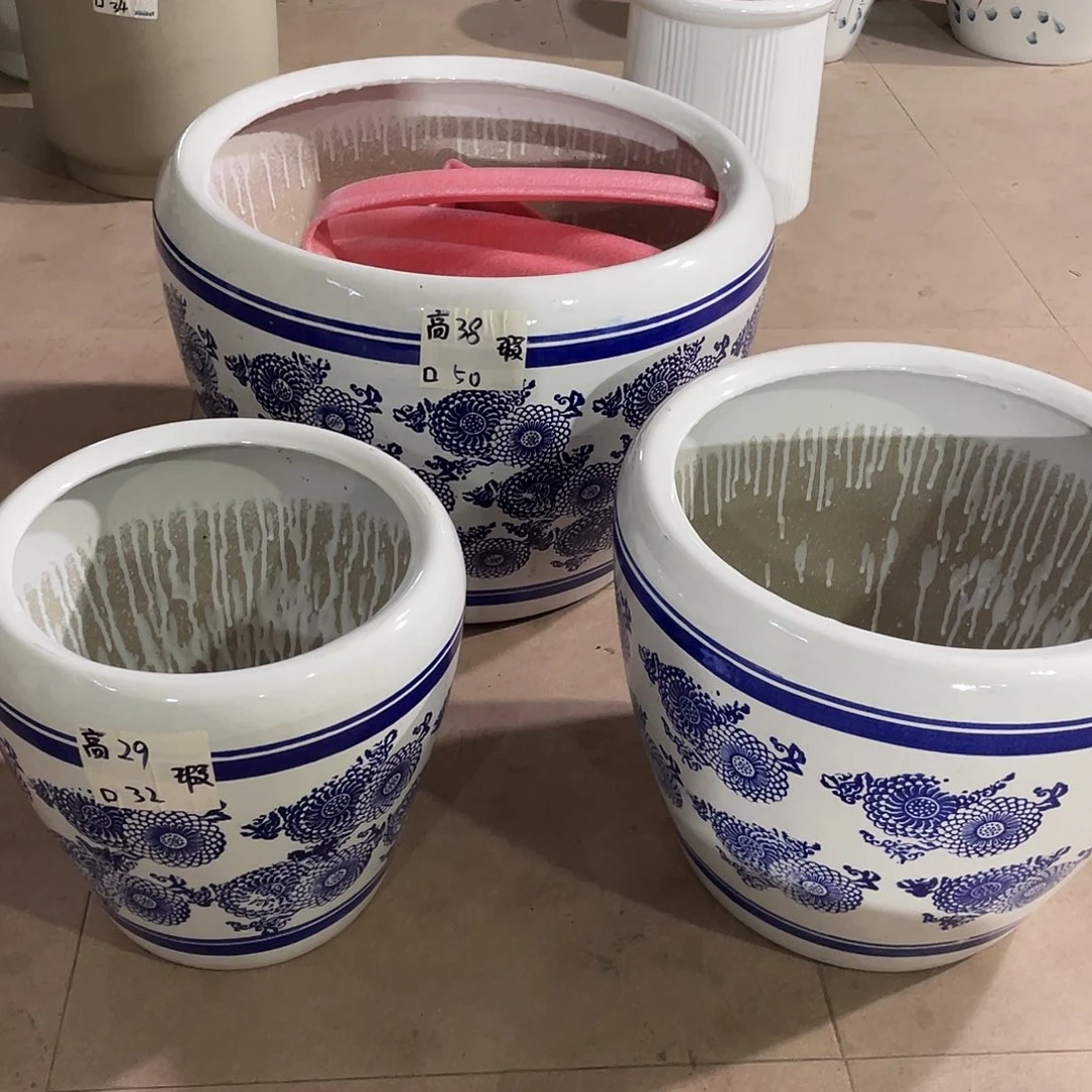 低青花瓷大碗一套三默认微瑕