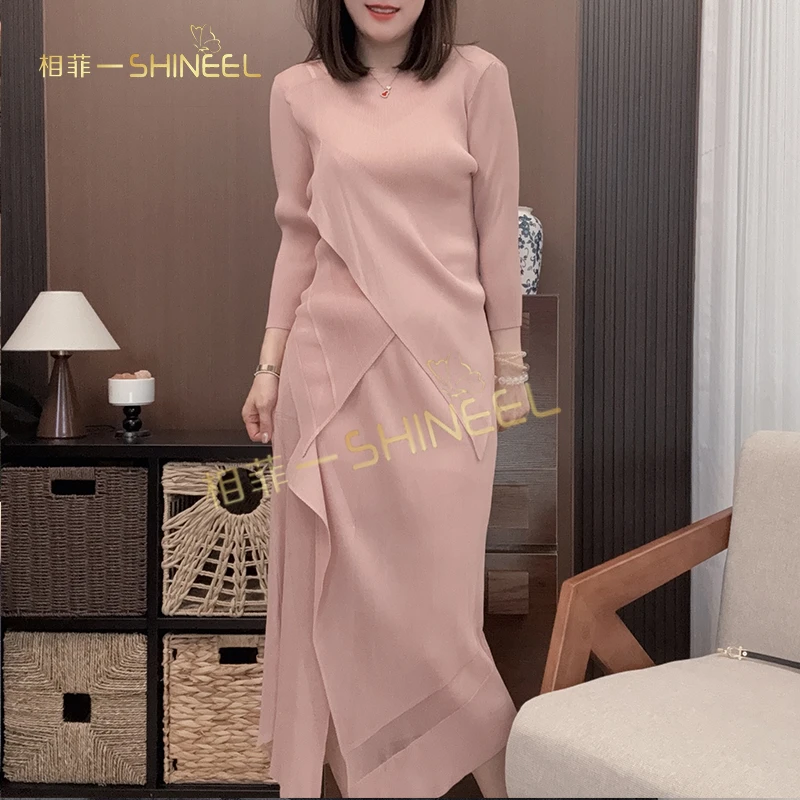 相菲一轻奢时尚设计师修身气质春夏显瘦包身裙两件套