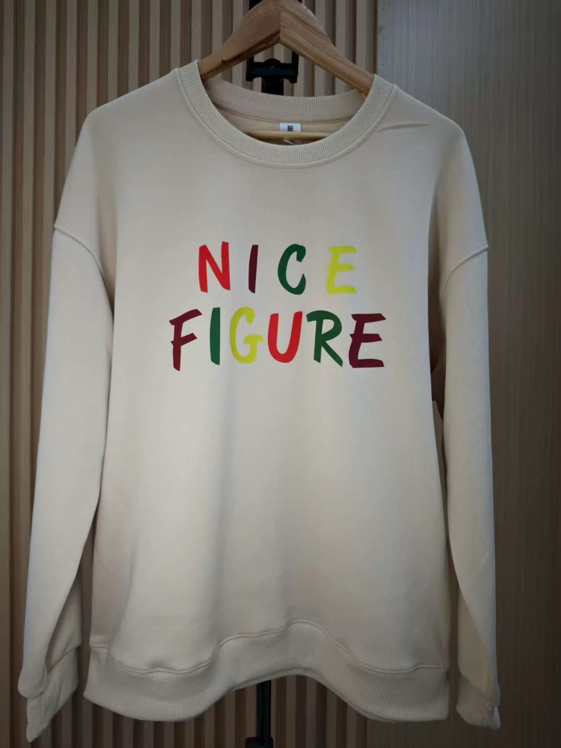 NiceFigure字母印花秋季新款潮流男女无帽卫衣