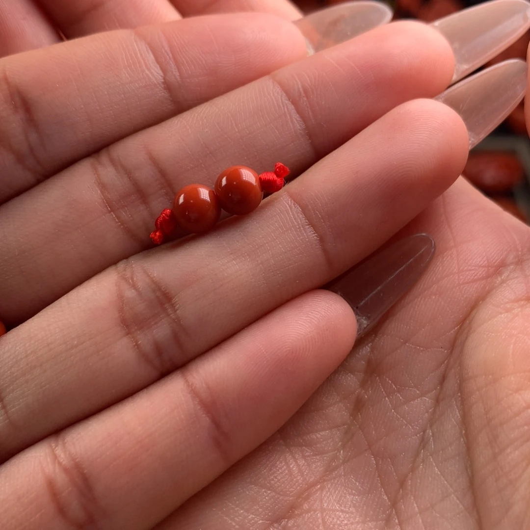 南红玛瑙圆珠对珠6+未镶嵌