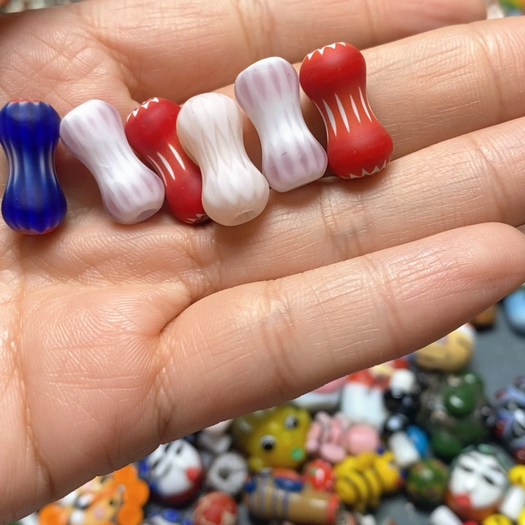 琉璃颈饰琉璃配件小哑铃一个