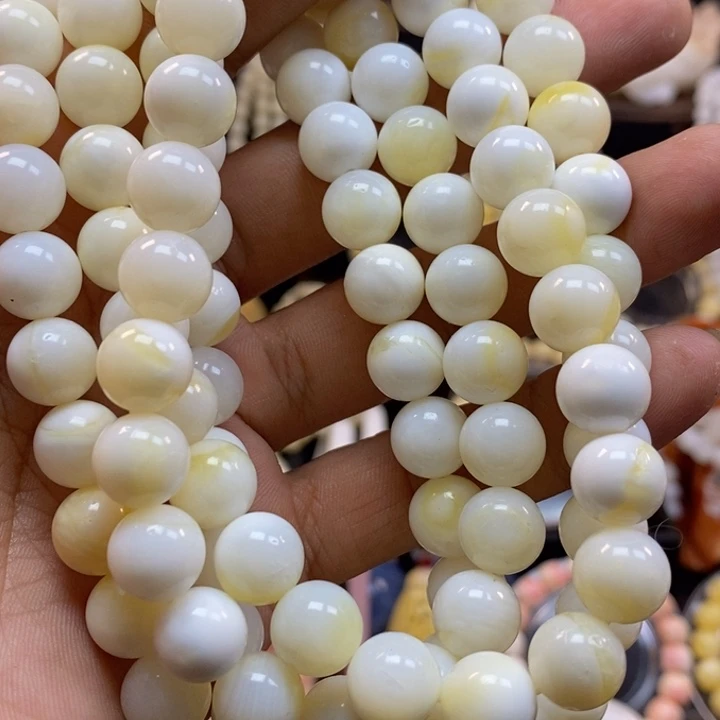 手串/手链贝壳义**天10玉化飘黄微瑕108