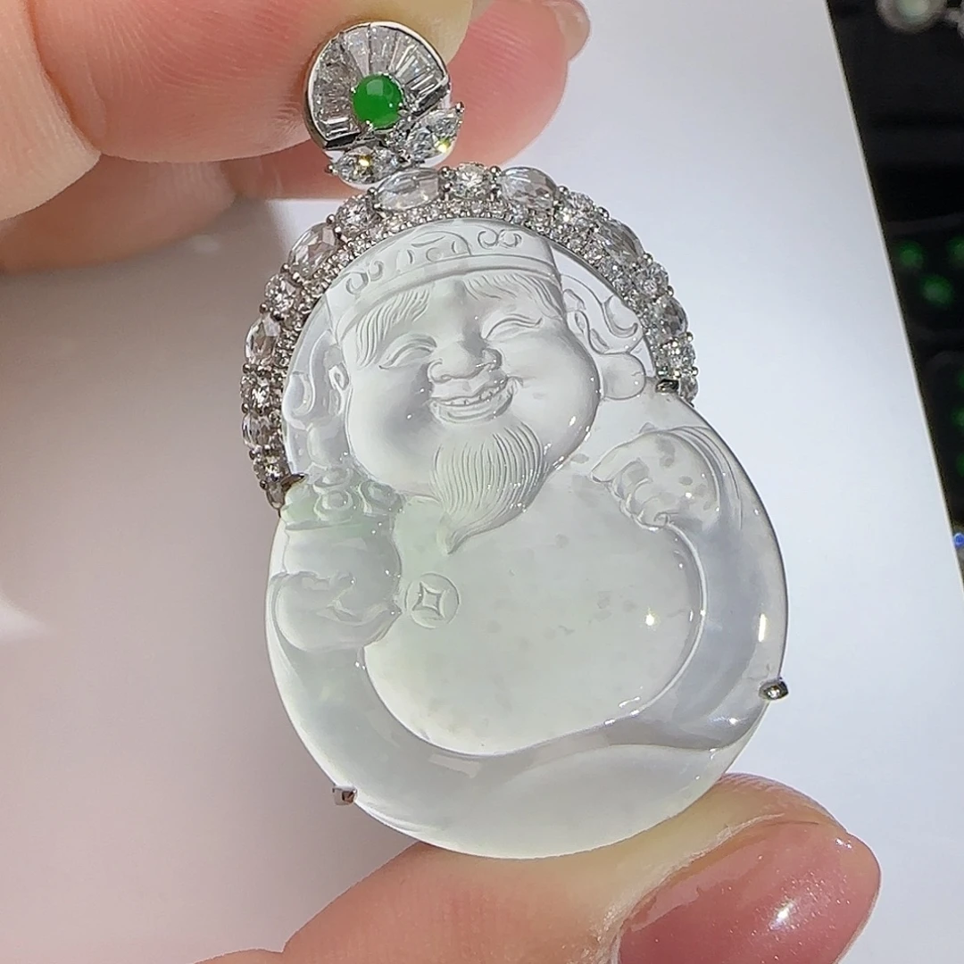 翡翠18K金镶嵌颈饰天然翡翠