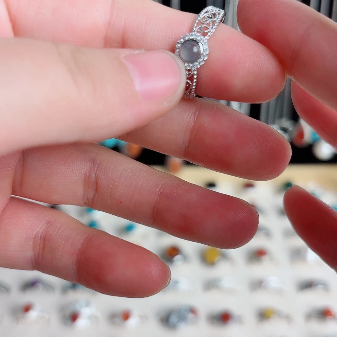 925银925纯银蕾丝边戒指