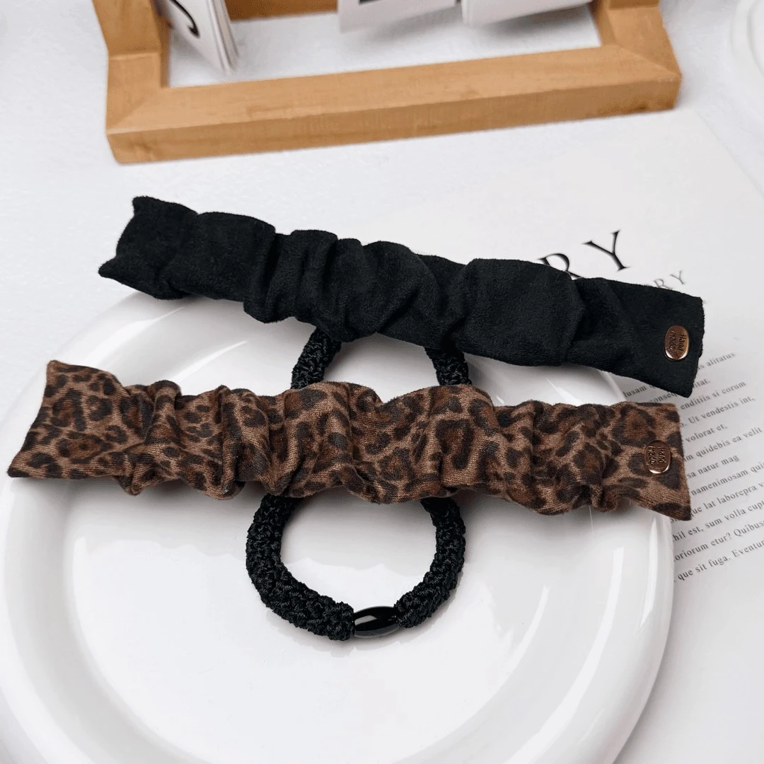 高马尾豹纹发绳啪啪圈女后脑勺扎丸子头固定神器不伤发头绳发圈