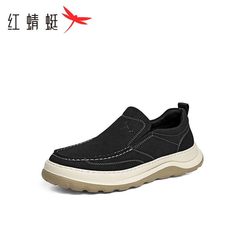 休闲皮鞋男款2025冬季新款厚底增高男鞋户外一脚蹬运动板鞋