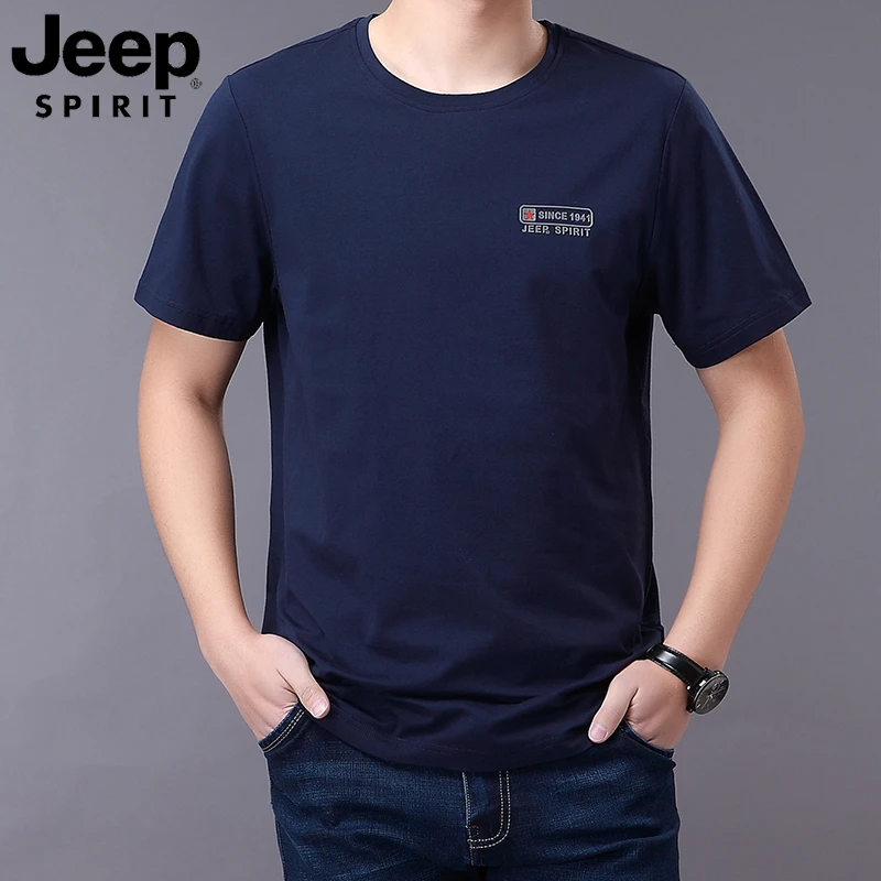 JEEP SPIRIT短袖T恤男装上衣大码圆领青年男士休闲打底衫