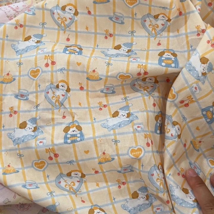 棉一米价纯棉平布1.1宽果子布艺婷妹子边上卷
