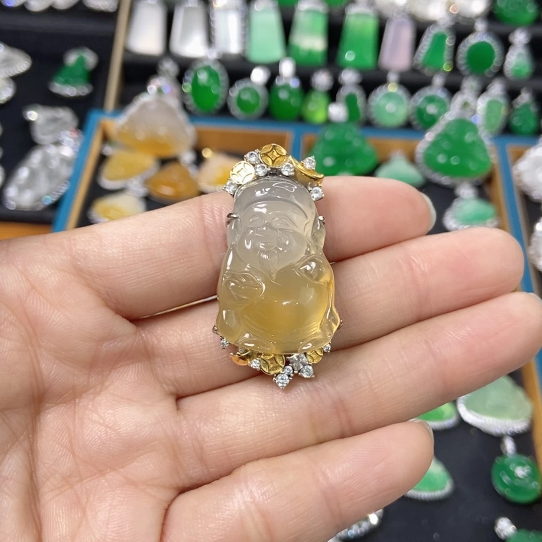 玛瑙/玉髓吊坠(不含链)银S925镶嵌?*