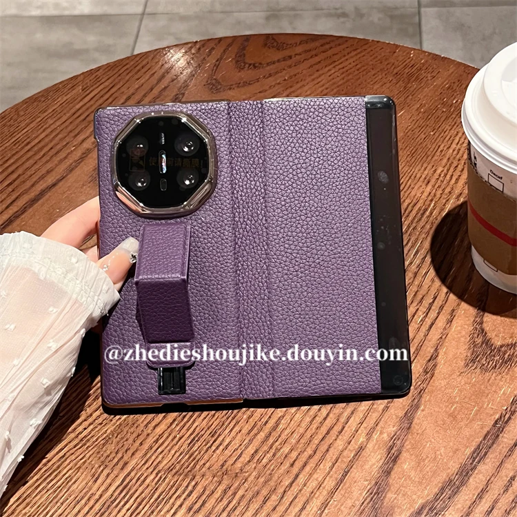 适用华为matex6折叠典藏版手机壳matex5真皮荔枝纹支架翻盖保护壳