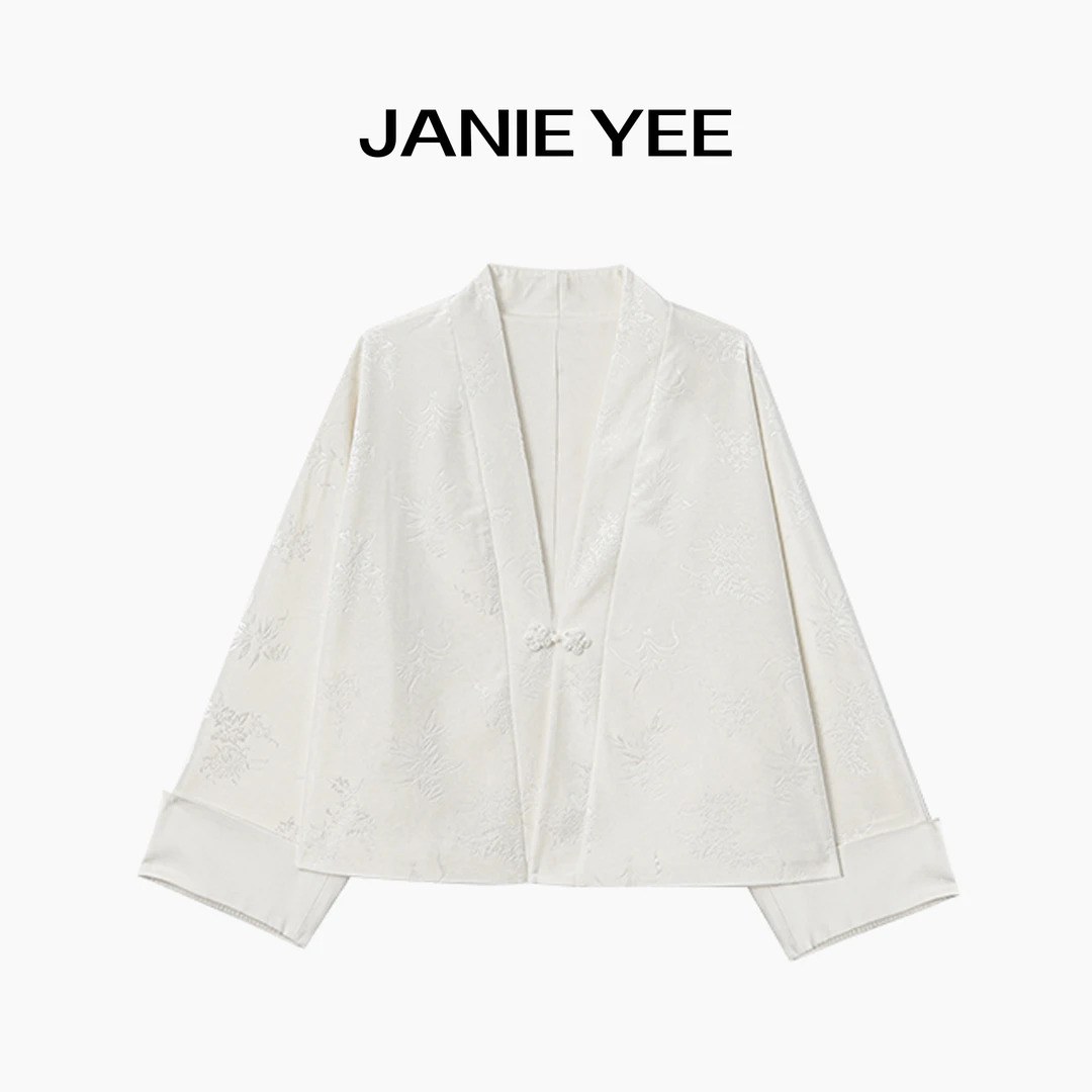 Janie Yee"秋水盏月" 高定丝绒压花慵懒国风新中式外套 24A0671