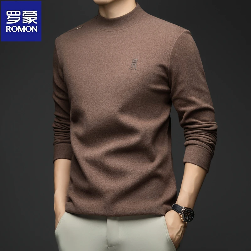 罗蒙德绒双面刺绣保暖打底衫半高领秋冬长袖卫衣百搭舒适亲肤上衣
