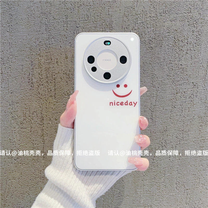 （华为Mate60系列）金属漆玻璃壳适用华为Mate60/Mate60Pro手机壳潮