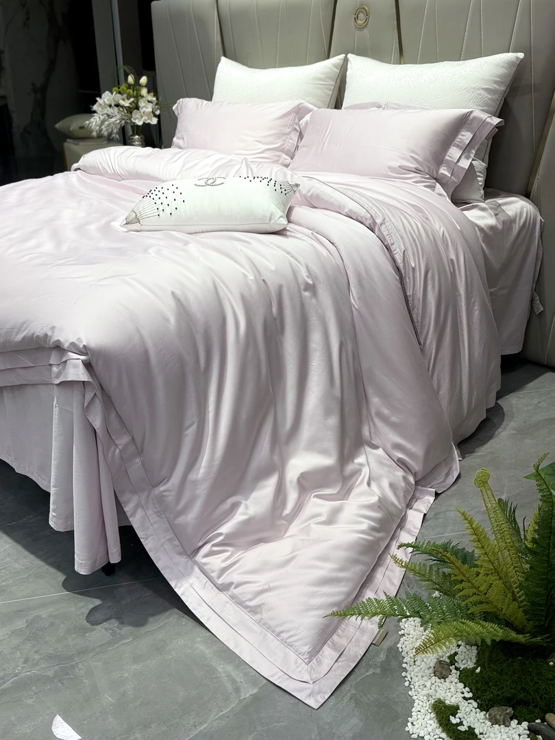 绣花夫人甄选/林逸/御品缎/素色风/宽边打孔工艺/天丝棉四件套