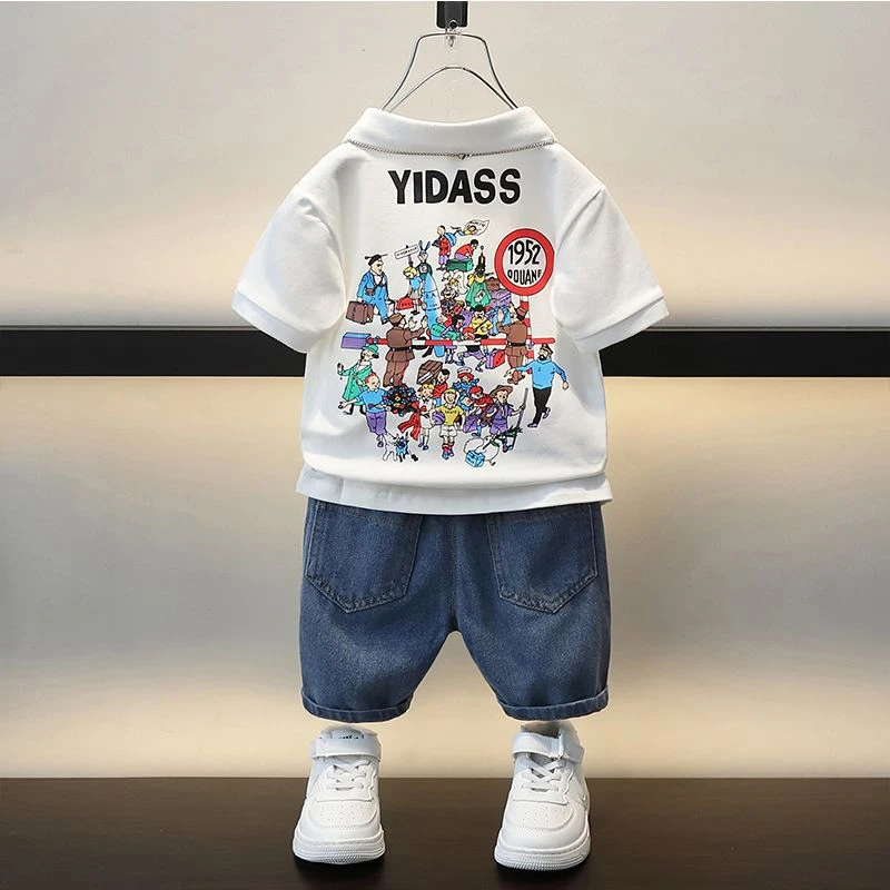 男童衫套装网红短袖儿童装夏季新款洋气时髦潮夏装两件套现货韩版