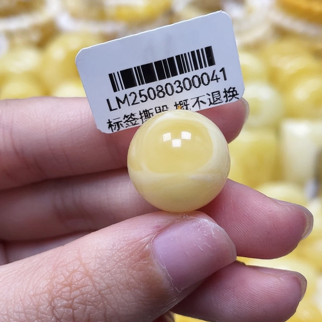 琥珀未镶嵌裸石16.3mm大眼睛珠瑕