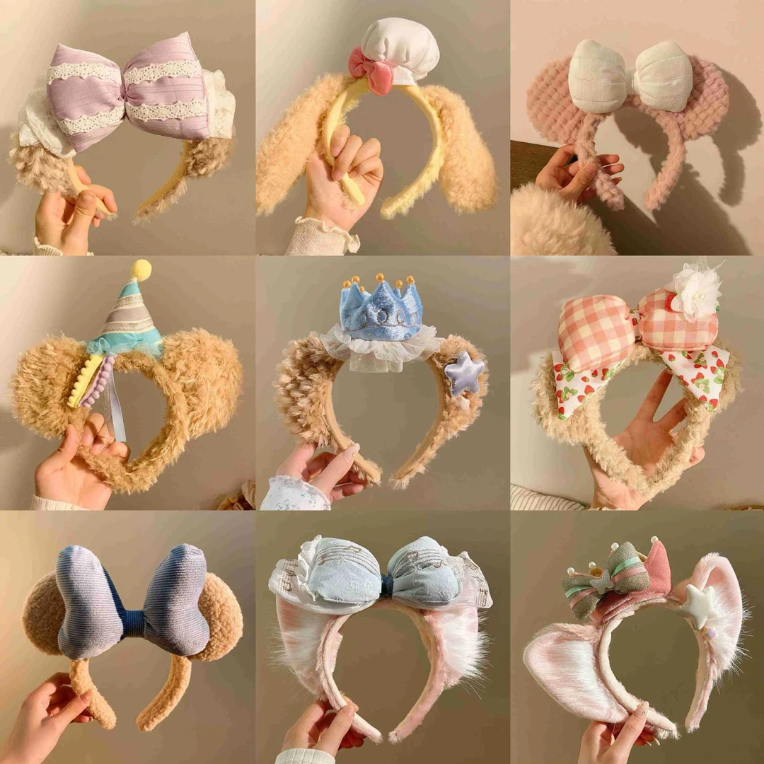 海军帽星梦旋律玲娜贝儿发箍蝴蝶结可爱达菲熊毛绒头箍游乐园拍照