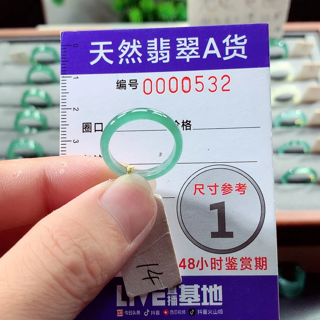 翡翠未镶嵌戒指14号