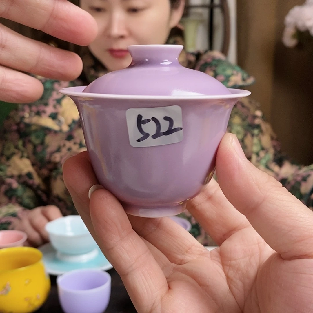 522号珍藏汝窑紫小盖碗两才