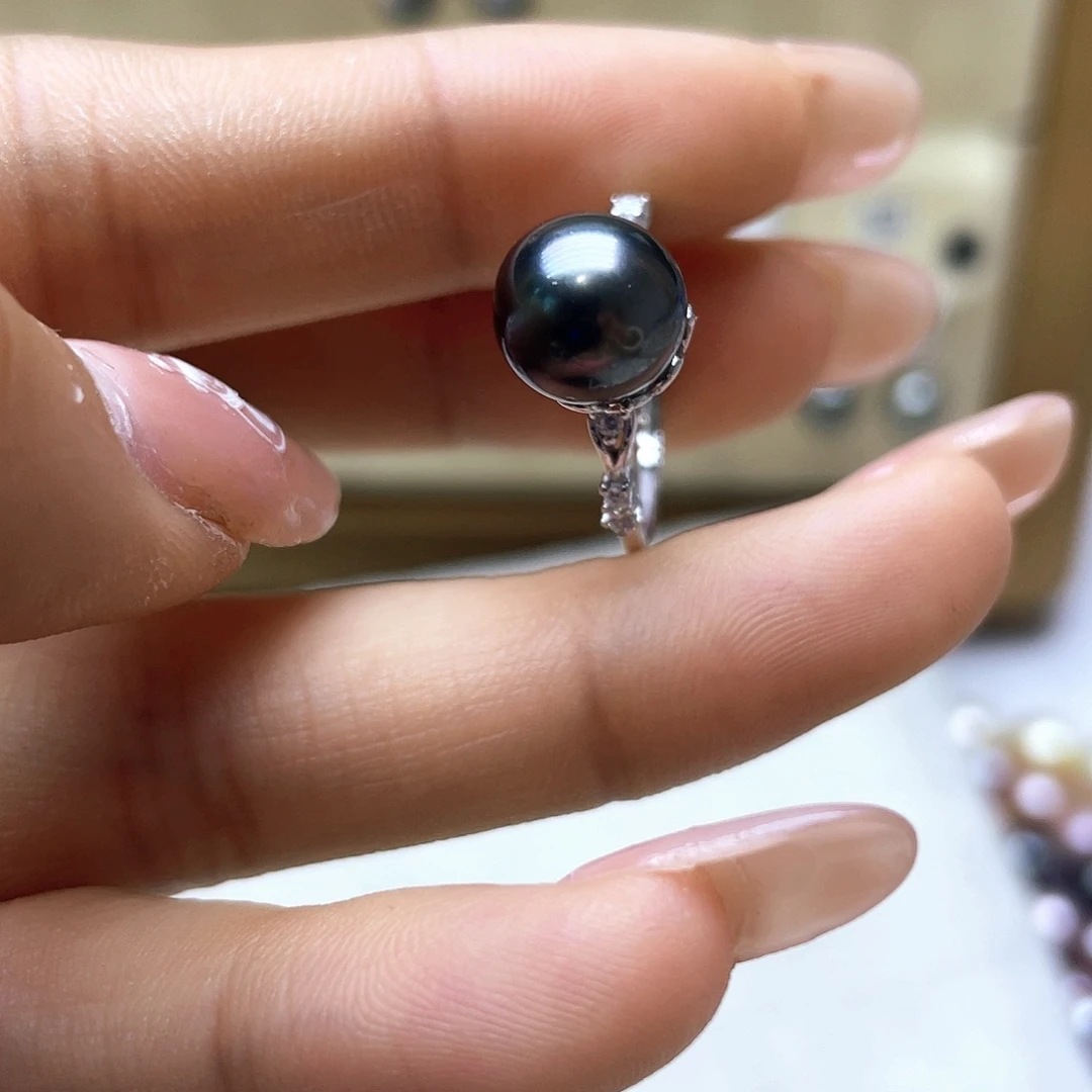 海水珍珠戒指银S925镶嵌