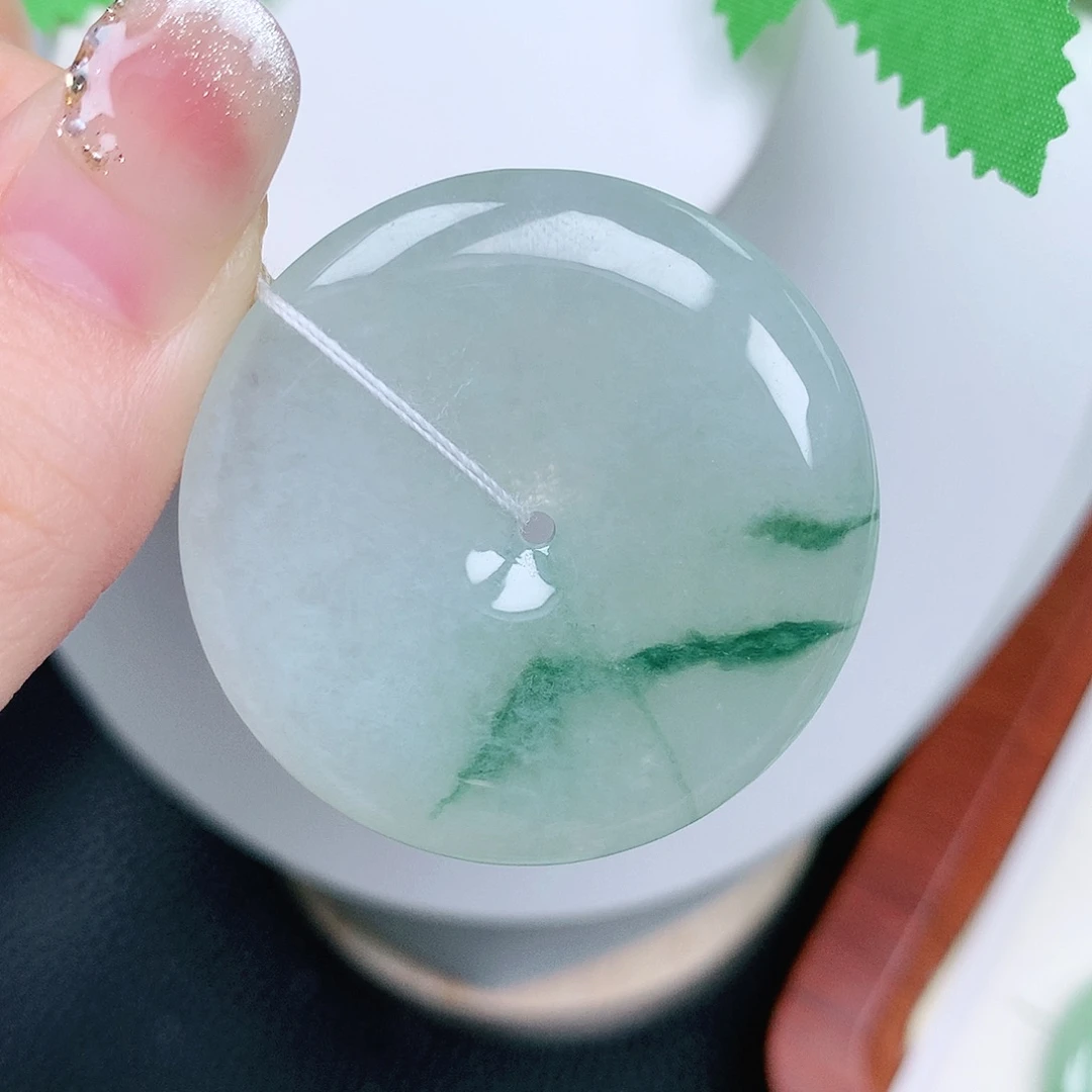 翡翠未镶嵌颈饰平安38-5.7