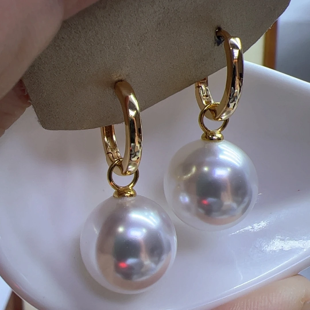 淡水珍珠耳饰18K金镶嵌