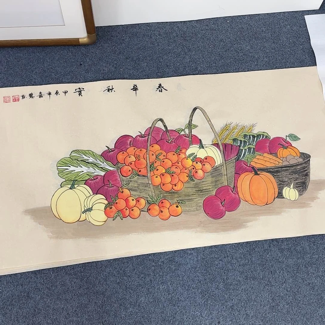 国画尺寸50X100手绘作品