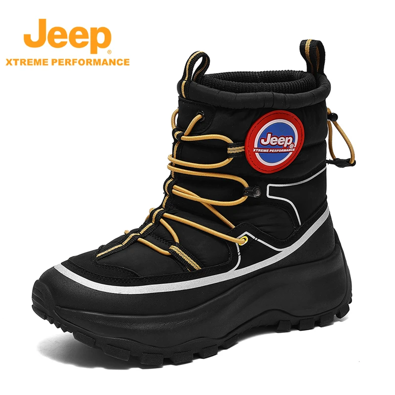 JEEP雪地靴户外登山男女款冬季2025新款加绒保暖防水防滑东北棉鞋