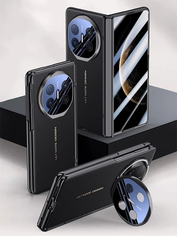 适用华为MateX6手机壳新款缤纷腰果腕带支架甄选真皮mateX5典藏版