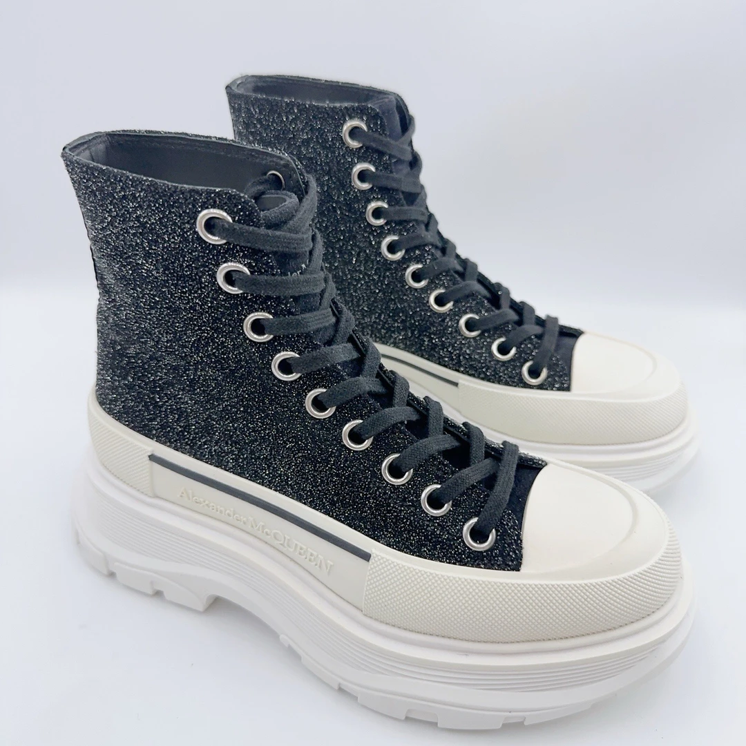 99新 Alexander McQueen/亚历山大·麦昆 35码/高邦闪片板鞋/01764