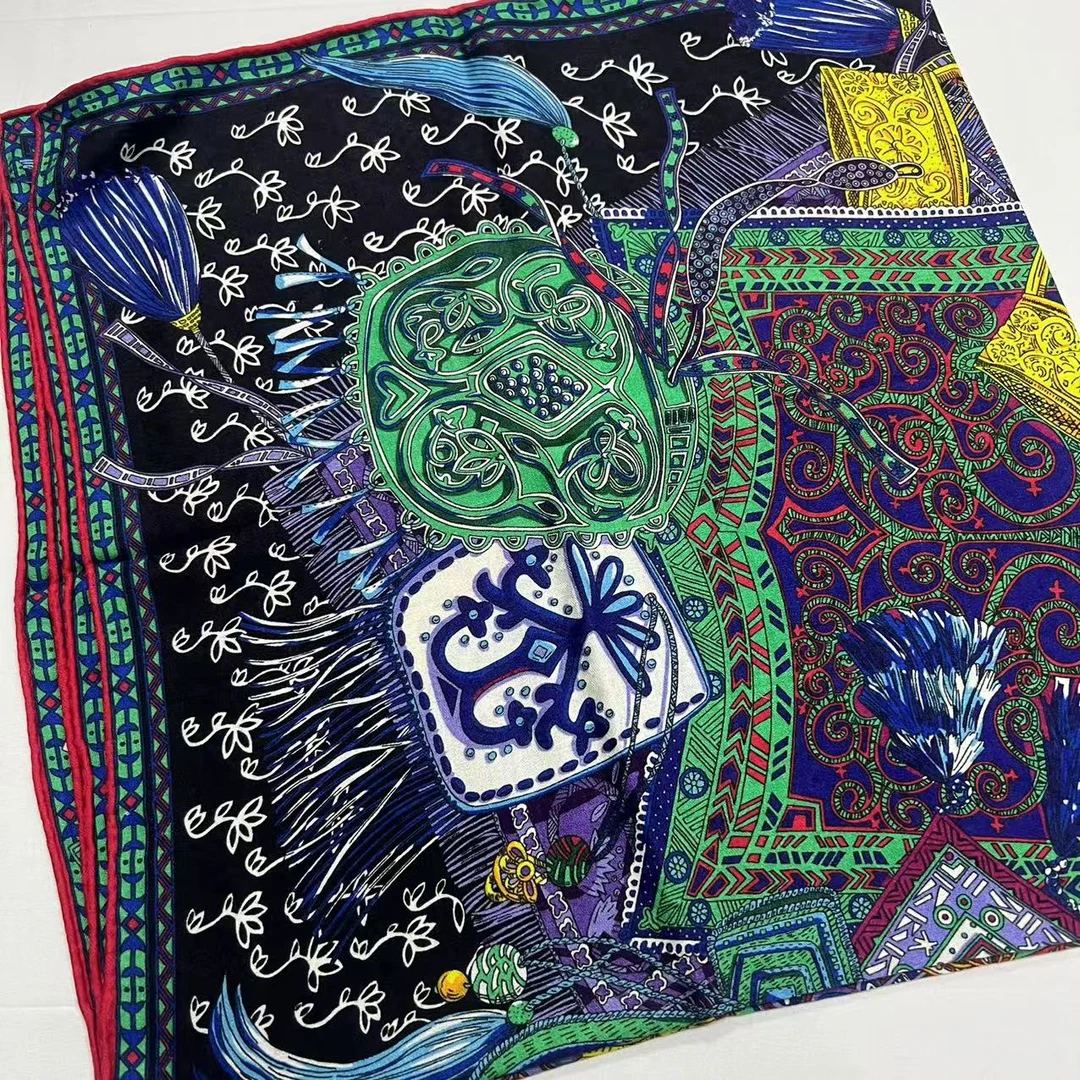 110提花丝毛方巾-异界物图 105cm丝巾