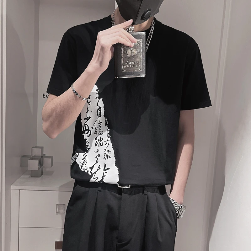国风印花T恤男士短袖夏季ins潮牌休闲半袖体恤2025新款男装上衣服