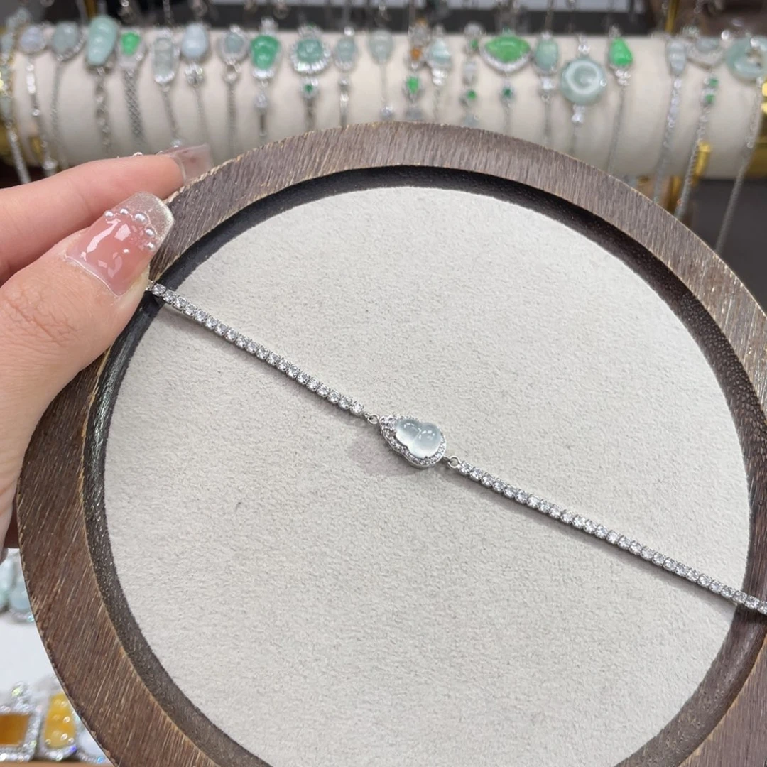 翡翠银S925镶嵌手链