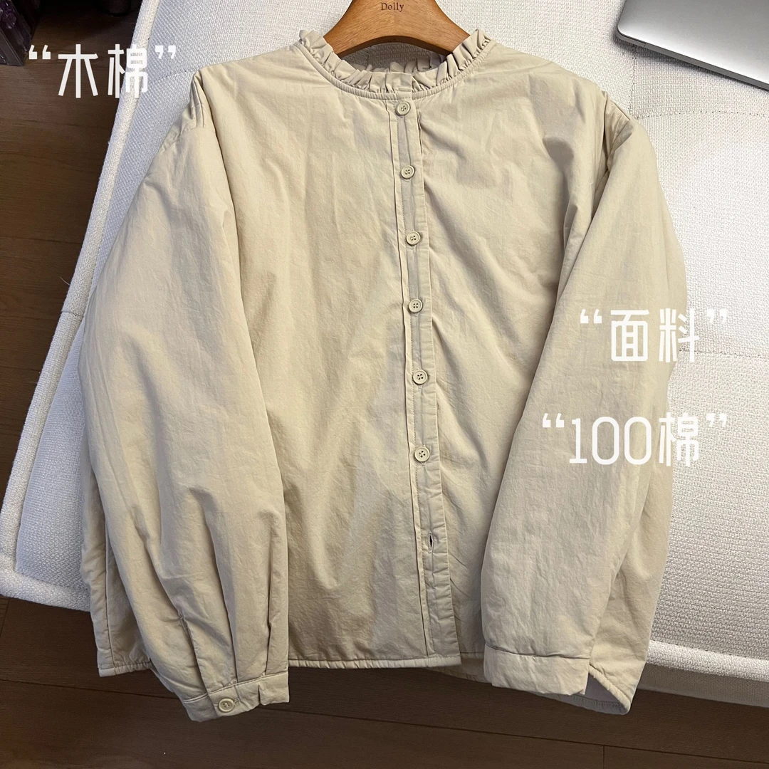 （木棉）多利原创文艺风复古木耳边加棉衬衫