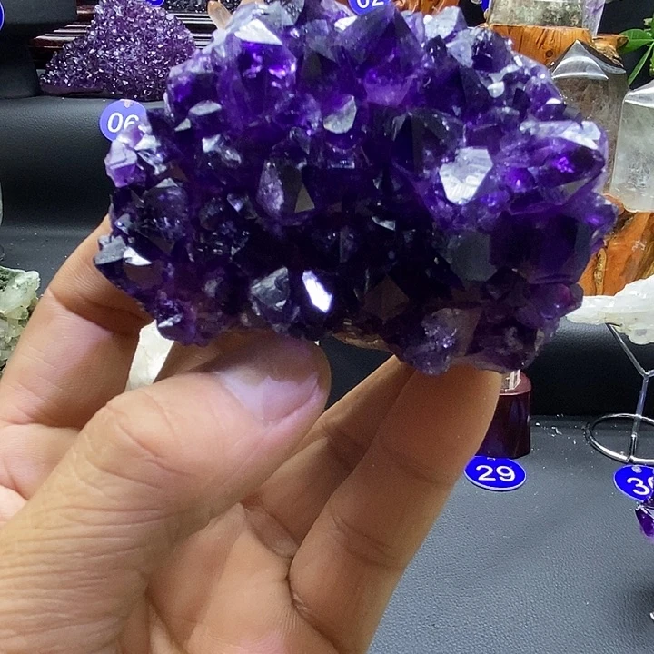 石材天然紫水晶摆件