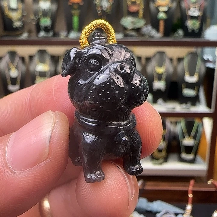 翡翠未镶嵌颈饰翡翠A货乌鸡法斗