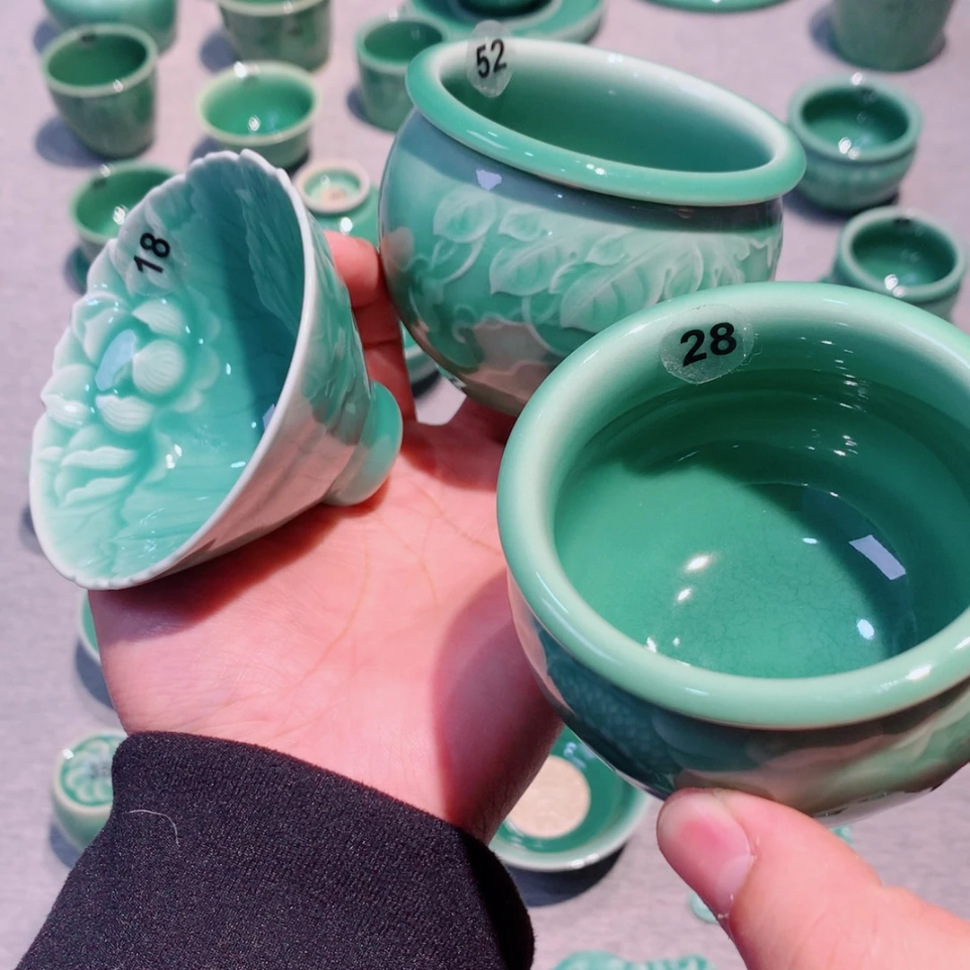火***楽龙泉青瓷茶具三个