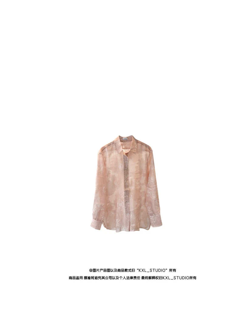 KXL-STUDIO 【KELE精选】西西里·花卉提花衬衫9524