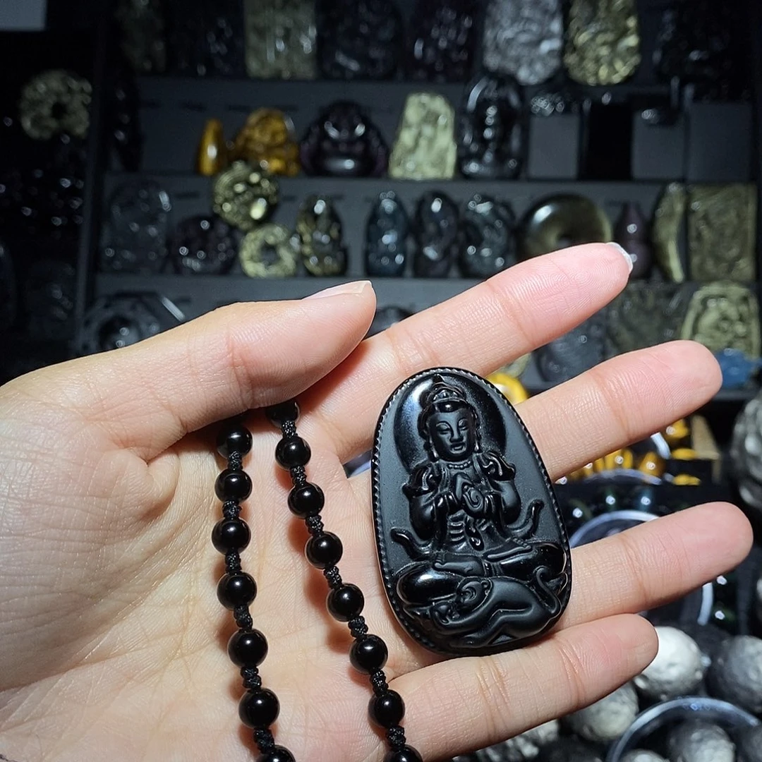 ～***～黑曜岩未镶嵌手链