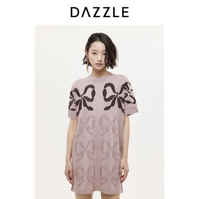 DAZZLE 地素连衣裙25秋新款重工蝴蝶刺绣连衣裙2J3E618