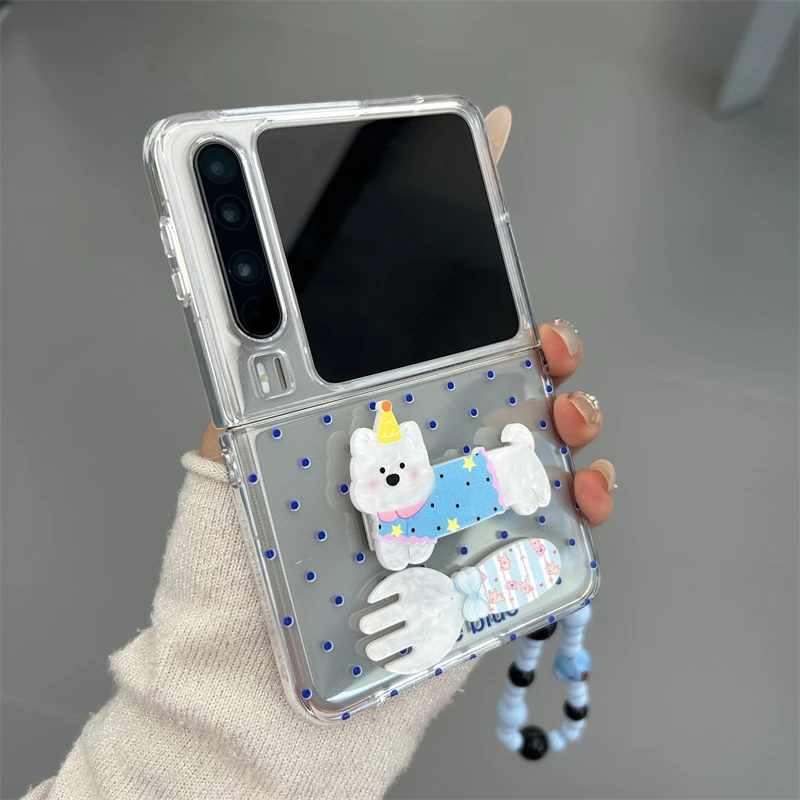 西高地小狗折叠支架适用华为pura X折叠屏手机壳典藏版pocket2女