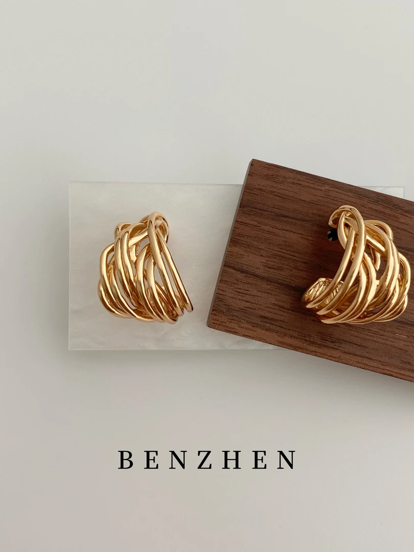 925银耳饰 本贞·925银耳饰3g|盐调气质线条耳环|小众高级感