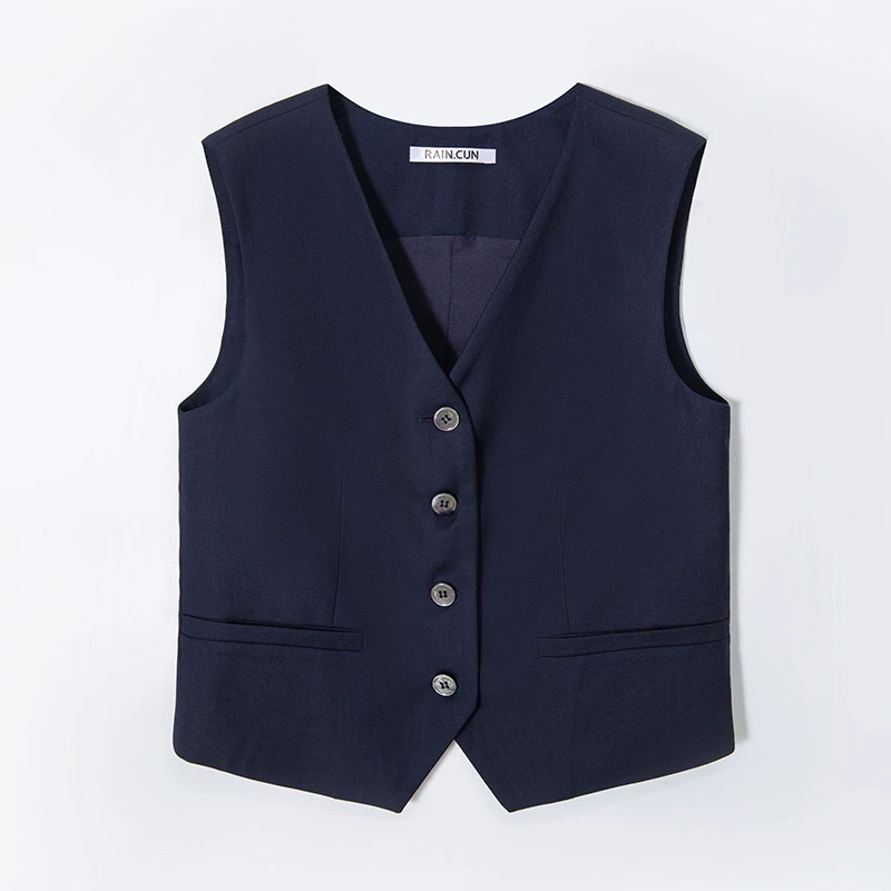 自媒体早春新款时尚简约气质精纺质感百搭西装女通勤西装马甲 716