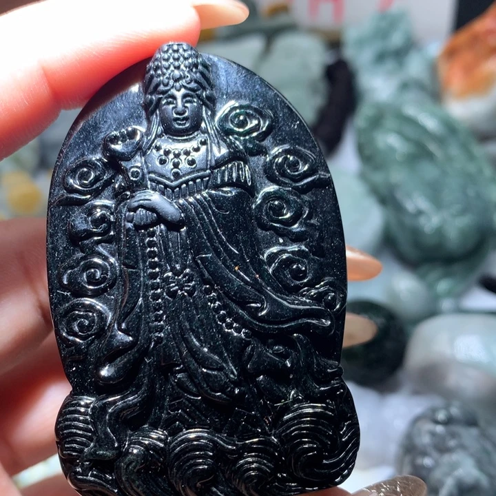 翡翠未镶嵌颈饰保真天然A货翡翠