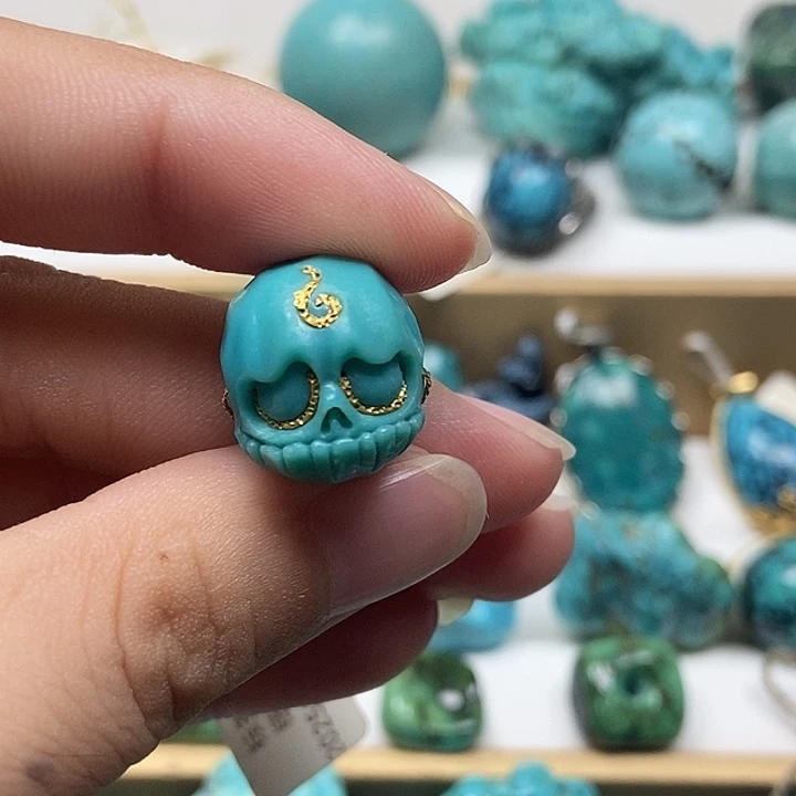 绿松石18K金镶嵌颈饰16mm