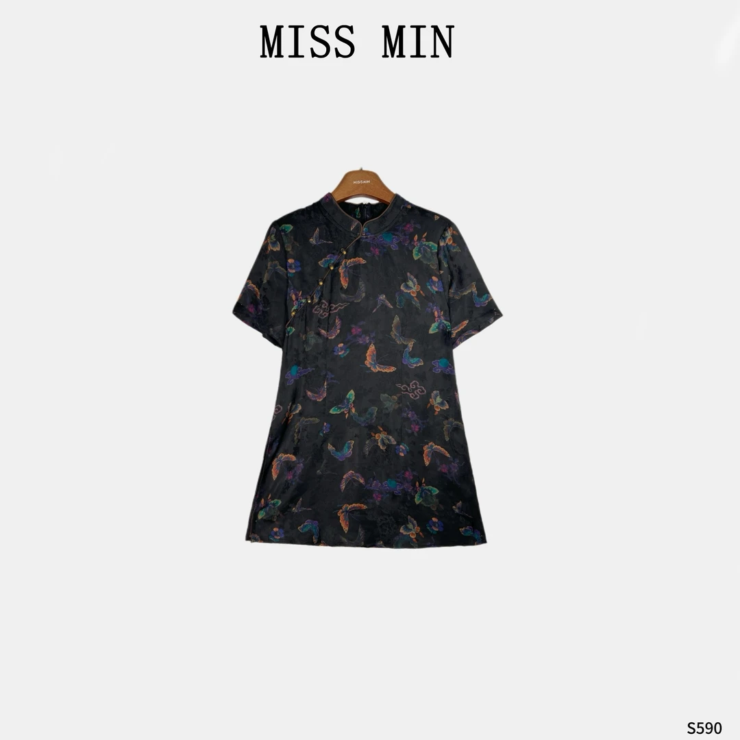 MISS MIN【蝶梦】新中式人丝香云纱财阀千金女装设计感显瘦上衣S590