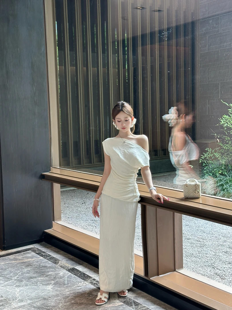 子芸定制【旧梦苏黎】上衣 半身裙BBC5TZ2044时尚夏季纯色设计师