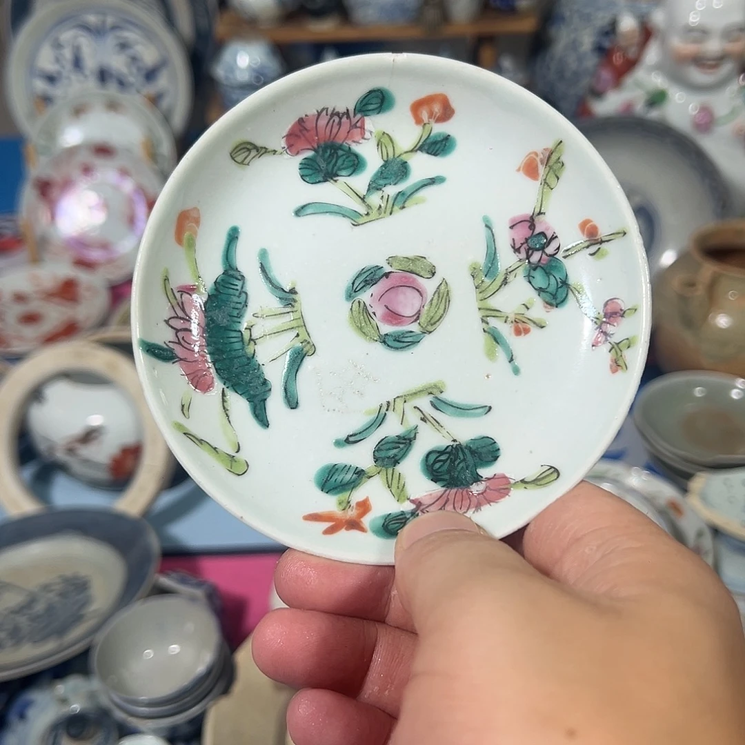 机***猫瓷片四季花卉小盘，全场包邮