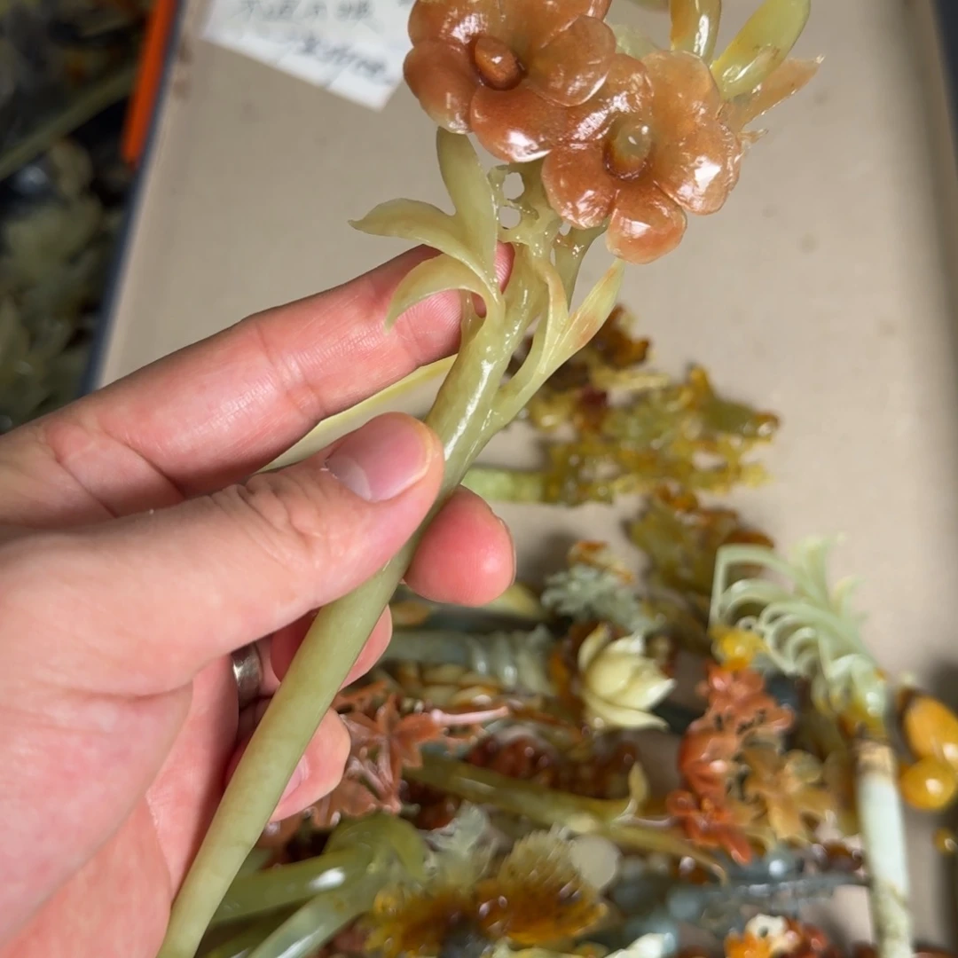 岫玉发饰未镶嵌明君玉簪就是好看