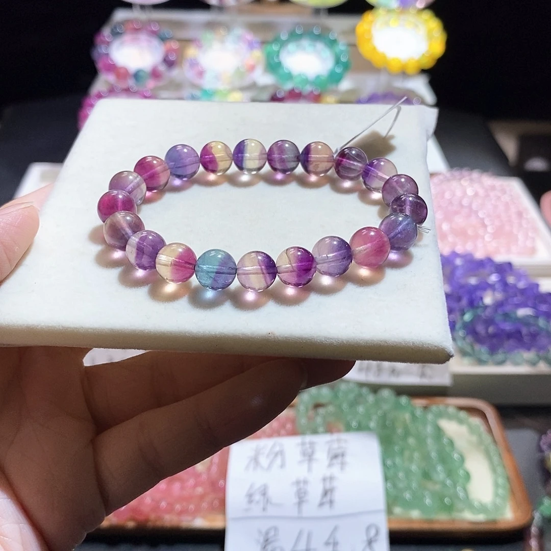 萤石未镶嵌手链独角兽西瓜9m